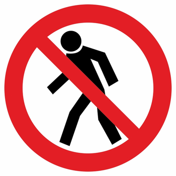 P03 проход запрещен (пленка, 700х700 мм) - Охрана труда на строительных площадках - Знаки безопасности - ohrana.inoy.org