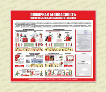 С14 Стенд пожарная безопасность (первичные средства пожаротушения) (1200х1000 мм, карманы, пластик ПВХ 3 мм, алюминиевый багет серебряного цвета) - Стенды - Стенды по пожарной безопасности - ohrana.inoy.org