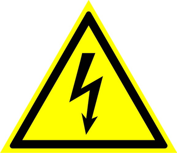 W08 внимание! опасность поражения электрическим током  (пленка, сторона 100 мм) - Знаки безопасности - Знаки по электробезопасности - ohrana.inoy.org