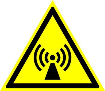 W12 внимание! электромагнитное поле (пленка, сторона 200 мм) - Знаки безопасности - Предупреждающие знаки - ohrana.inoy.org